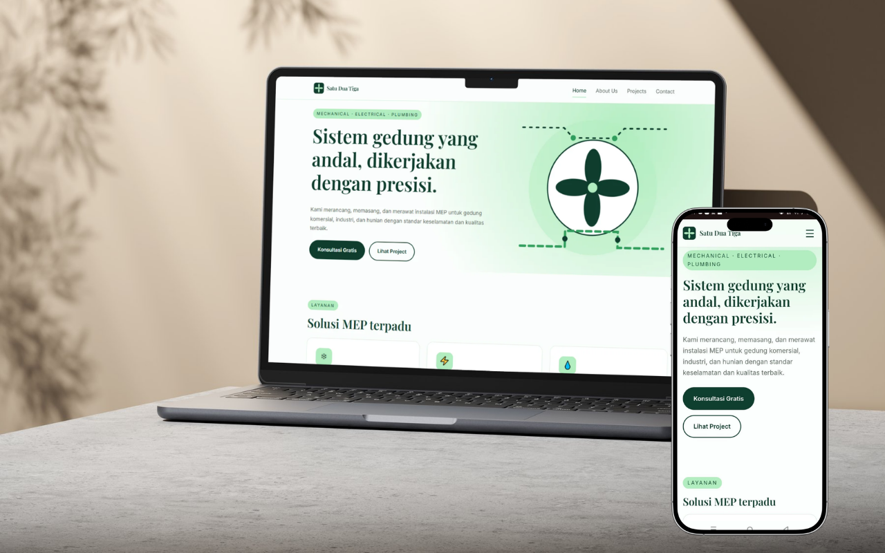 mockup company profile pt satu dua tiga sayang semuanya